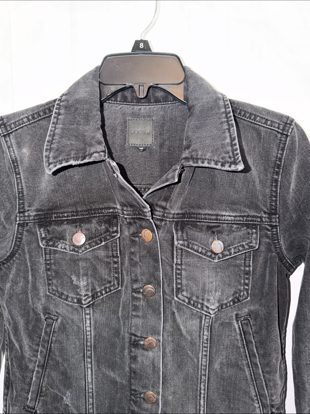 Joe's Jeans Black Washed the Cropped Denim Jacket size XS - Picture 6 of 9